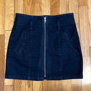 Black denim skirt